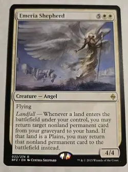 2015 Wizard Coast Magic The Gathering Battle Zendikar Emeria Shepherd 22 Card - Image 1