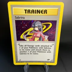 Sabrina 20/132 Holo Rare Gym Challenge -NM/LP W/ Half Swirl Vintage Pokemon Card - Image 1