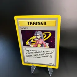 Sabrina 20/132 Holo Rare Gym Challenge -NM/LP W/ Half Swirl Vintage Pokemon Card - Image 3