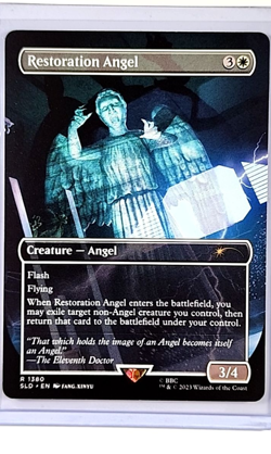 MTG Magic The Gathering SLD Secret Lair Drop Borderless #1380 Restoration Angel - Image 1