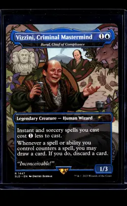 MTG Magic the Gathering Secret Lair Borderless Vizzini Criminal Mastermind LP - Image 1