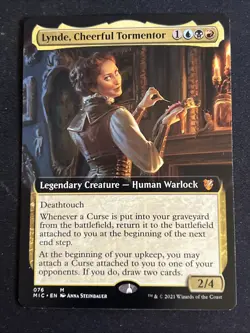 1x Lynde, Cheerful Tormentor (076) Extended Art MIC LP MTG Magic x1 MKE - Image 1