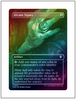 1x Arcane Signet, Foil Borderless Art, Commander Masters, Magic MTG NM - Image 1