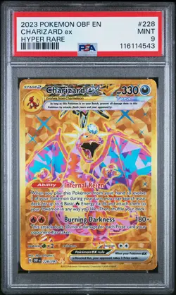 Charizard Ex Hyper Rare Pokemon Obf En-Obsidian Flames 228 NM PSA 9 - Image 1