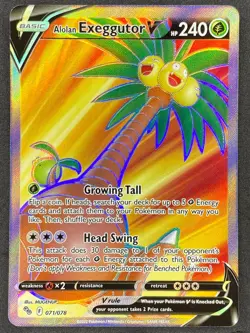 Pokemon Alolan Exeggutor V Full Art 071/078 PGO Pokemon GO NM - Image 1