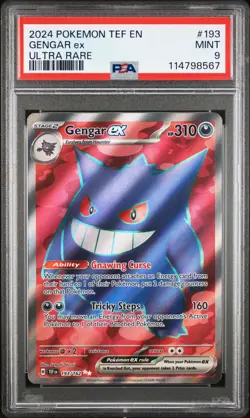 2024 POKEMON TEF EN-TEMPORAL FORCES ULTRA RARE #193 GENGAR EX PSA 9 - Image 1