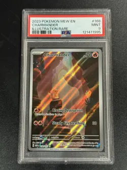 2023 POKEMON SV 151 - MEW #168/165 CHARMANDER ILLUSTRATION RARE PSA 9 - Image 1