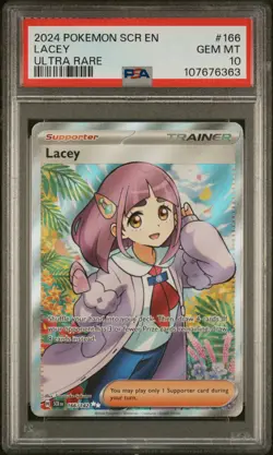 2024 POKEMON SCR EN-STELLAR CROWN ULTRA RARE #166 LACEY PSA 10 - Image 1