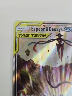 Pokemon TCG Espeon & Deoxys GX Ultra Rare Tag Team SM240 Holo Promo Blackstar - Image 2