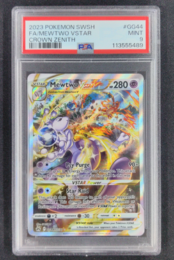 PSA 9 Pokemon English Mewtwo VSTAR GG40/GG70 Crown Zenith Galarian Gallery Rare - Image 1