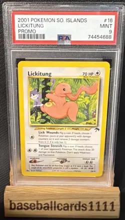2001 Pokemon Lickitung Non Holo Southern Islands Promo 16/18 - PSA 9 Mint! P2 - Image 1