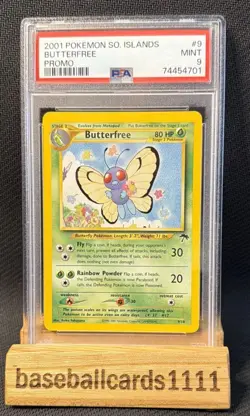 2001 Pokemon Butterfree Non Holo Southern Islands Promo 9/18 - PSA 9 Mint! P2 - Image 1