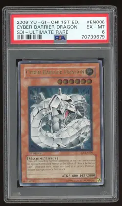 CYBER BARRIER DRAGON YUGIOH 2006 SOI-EN006 1st Edition ULTIMATE PSA 6 - Image 1