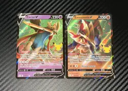 Pokemon Celebrations 25th Zacian V 018 & Zamazenta V 016 TCG Connecting Card Lot - Image 1