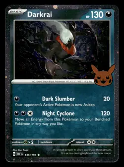 Darkrai 136/197 Trick or Trade 2024 Obsidian Flames Pokemon Card - Image 1