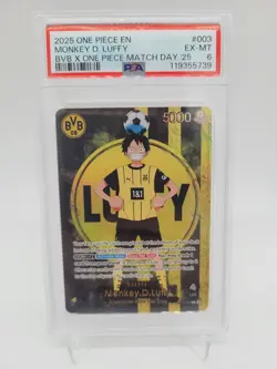Bvb x One Piece PSA 6 Monkey D Luffy Promo Card ST13-003 Matchday 25 Dortmund - Image 1
