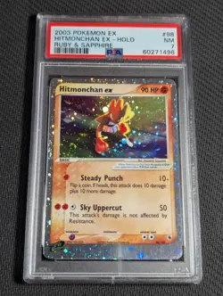 PSA 7 Hitmonchan ex - EX Ruby & Sapphire 98/109 Holo - Pokemon Card 2003 - Image 1