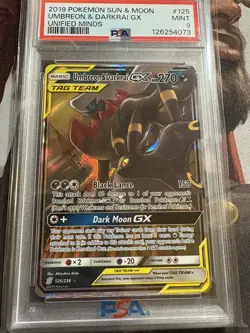 Umbreon & Darkrai GX 125/236 - TAG TEAM Unified Minds PSA 9 Mint - Pokemon Card - Image 1