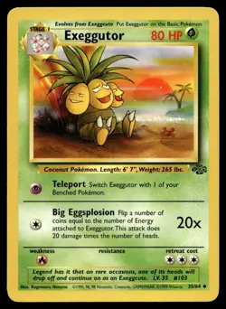 Exeggutor 35/64 Pokemon Card Jungle Uncommon 80 HP Lightly Played LH - Image 1
