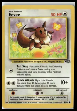 Eevee 51/64 Pokemon Card Jungle Common 50 HP Lightly Played NJ - Image 1