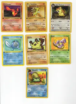 Pokemon TCG 1st Edition 7 card lot MP - Image 1