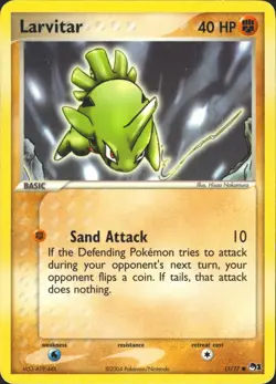 Larvitar 011/017 POP Series 1 Pokemon Card LP - Image 1