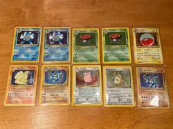 Vintage Pokemon 10 Holo Rare Card Lot Set Jungle 1999 WOTC Damage Or Heavy Play - Image 1
