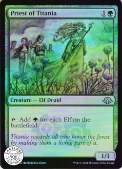 MTG Priest of Titania (286) | NM Foil | Modern Horizons 3 {MH3} - Image 1