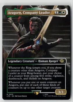 MTG Aragorn, Company Leader Borderless 410 Lord Of The Rings LOTR x1 NM Rare - Image 1