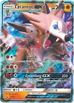 LP Pokemon Lycanroc GX - SM14 - Promo - SM Black Star Promo Lightly Played Sun a - Image 1