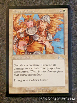 Martyr's Cause Urza's Legacy NM White Uncommon MAGIC GATHERING CARD (DS3D1F8) - Image 1