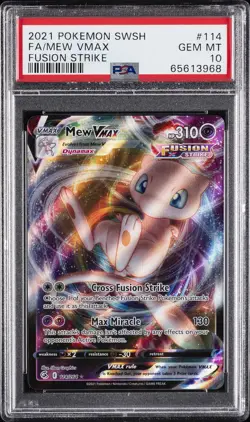 2021 POKEMON SWORD & SHIELD FUSION STRIKE #114 FULL ART/MEW VMAX PSA 10 - Image 1