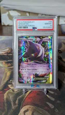 Pokemon PSA 10 Gengar EX 34 XY Phantom Forces 2014 GEM MINT - Image 1