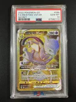 2022 POKEMON GO SECRET #086 FULL ART/MEWTWO VSTAR PSA 10 - Image 1