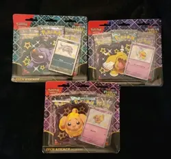 Pokemon TCG Paldean Fates Tech Sticker Collection SV4.5 SET OF 3 NEW SEALED - Image 1