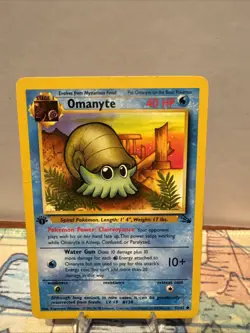 Pokemon TCG Omanyte Fossil 52/62 1st Edition 1999-2000 Wizards Base Set - Image 1