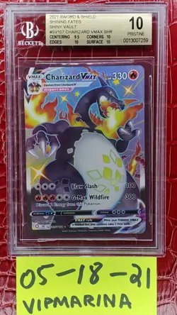 Shiny Charizard VMAX BGS 10 PRISTINE Gold Pokemon Shining Fates Vault SV107 💎 - Image 1
