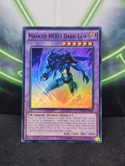 Yugioh Masked HERO Dark Law SDHS-EN044 Super Rare 1st Edition NM - Image 1