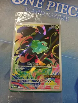 Bulbasaur 133/132 Mega Evolution Box Topper Stamp Stamped Promo Pokemon Card (LP - Image 1