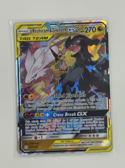 Reshiram & Zekrom GX 157/236 Sm-Cosmic Eclipse Holo Pokemon Card Near Mint - Image 1