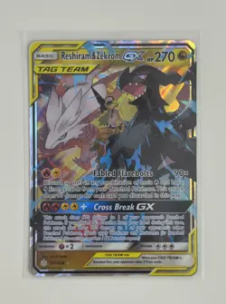 Reshiram & Zekrom GX 157/236 Sm-Cosmic Eclipse Holo Pokemon Card Near Mint - Image 3
