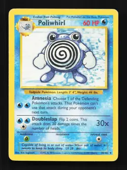 Poliwhirl 38/102 HP Base Set English Pokemon Card TCG - Image 1
