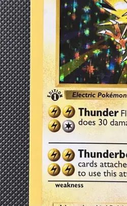 1st Edition Shadowless Zapdos 16/102 LP/MP Holo Pokemon Card 🔥🔥🔥 - Image 3