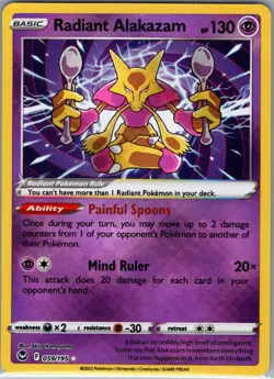 Radiant Alakazam 059/195 SWSH12: Silver Tempest - Pokemon Card - NM - Image 1