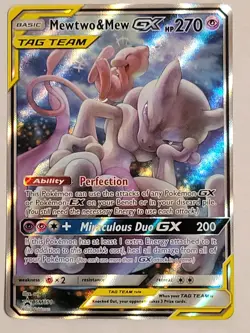 Pokemon Mewtwo and Mew GX SM191 M/NM Tag Team Sun & Moon Promo Card - Image 3