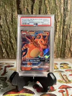 2019 P.M. SM Black Star Charizard GX Promo Card - HIDDEN FATES TINS PSA 10 - Image 1