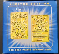Pokemon Burger King 23k Gold Plated Trading Card Mewtwo Sealed In Blue Box, New - Image 2