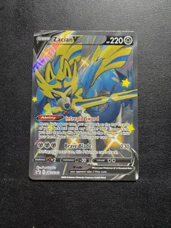SWSH292 Zacian V Black Star Promo Holo Rare Pokemon Trading Card TCG Full Art - Image 1