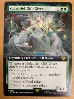 MTG 1x EXTENDED ART Galadriel, Gift-Giver 393 Lord of the Rings Magic the x1 NM - Image 1