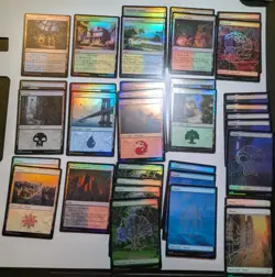 Magic MTG Marvel Spiderman Spider-man Lot Of 34 Lands *FOIL* Cards - Image 1